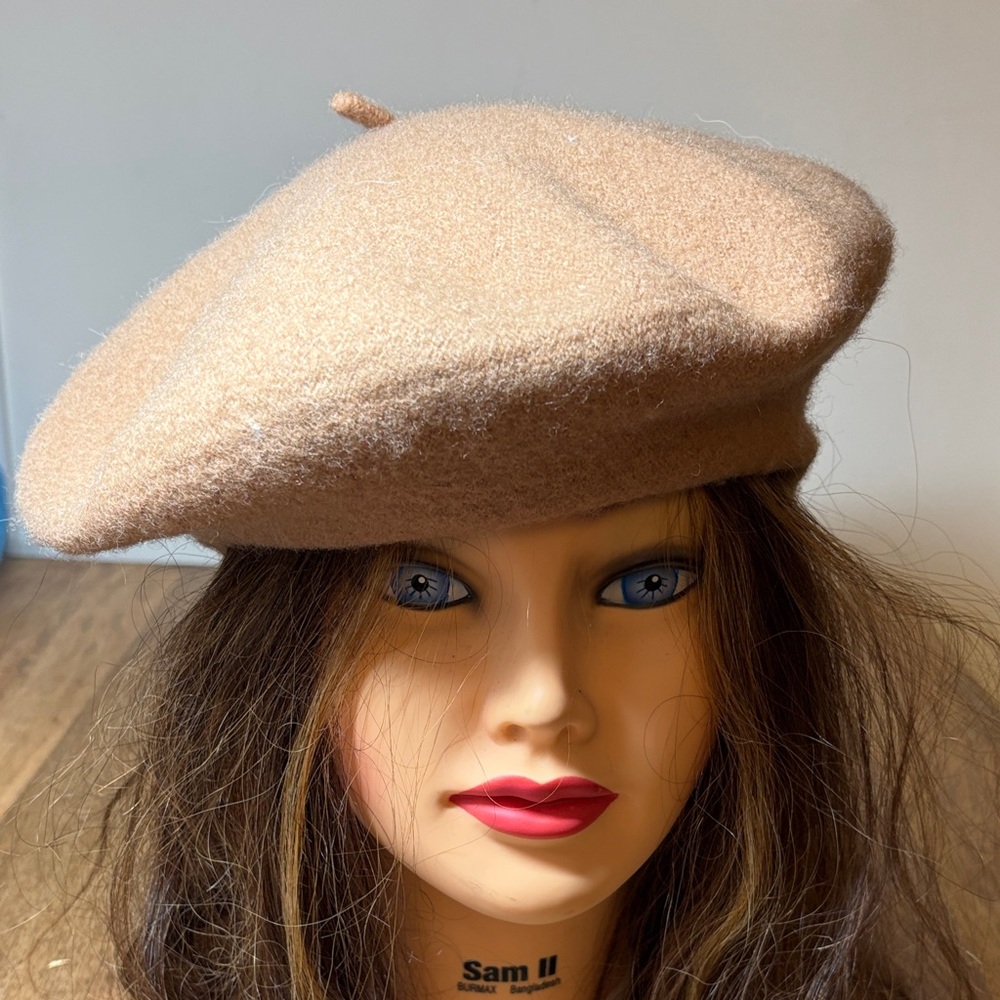 Unbranded Tan Wool Blend Beret One Size